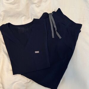 Figs Navy Blue Scrub Set
